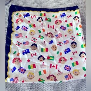 St. Jude Children's Research Hospital Womens Square Scarf White World Hope Silk